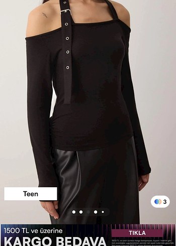 Uzun Kollu Siyah Kemerli Bluz - Görsel 5