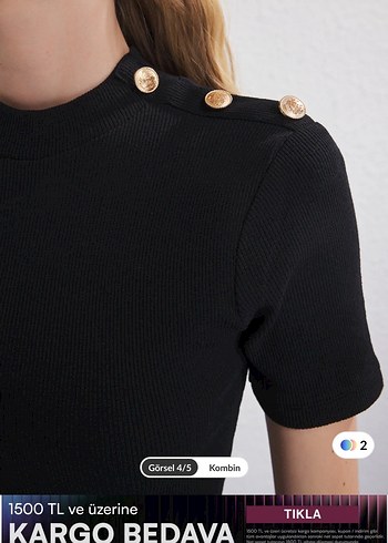 Siyah Mini Yüksek Yaka Kısa Kollu Elbise - Görsel 3