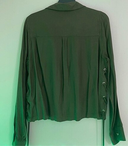 H&M Armalı Yeşil Gömlek - Görsel 3