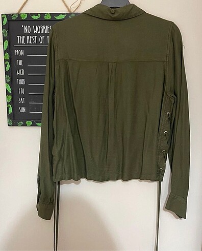 H&M Armalı Yeşil Gömlek - Görsel 5