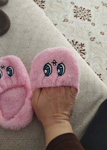 Nakışlı Pembe Kız Çocuk Sıcak Terlik - Görsel 2