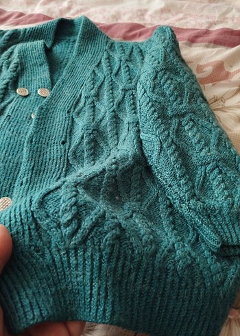 Yeşil Örgü Kadın Kazak, Boğazlı, Rahat Kesim - Görsel 4