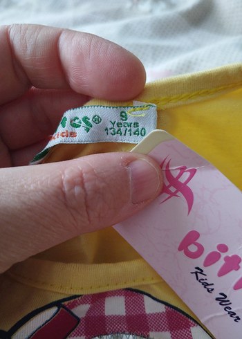 Sarı Uzun Kollu Kız Tişörtü - Görsel 3