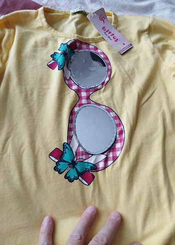 Sarı Uzun Kollu Kız Tişörtü - Görsel 2