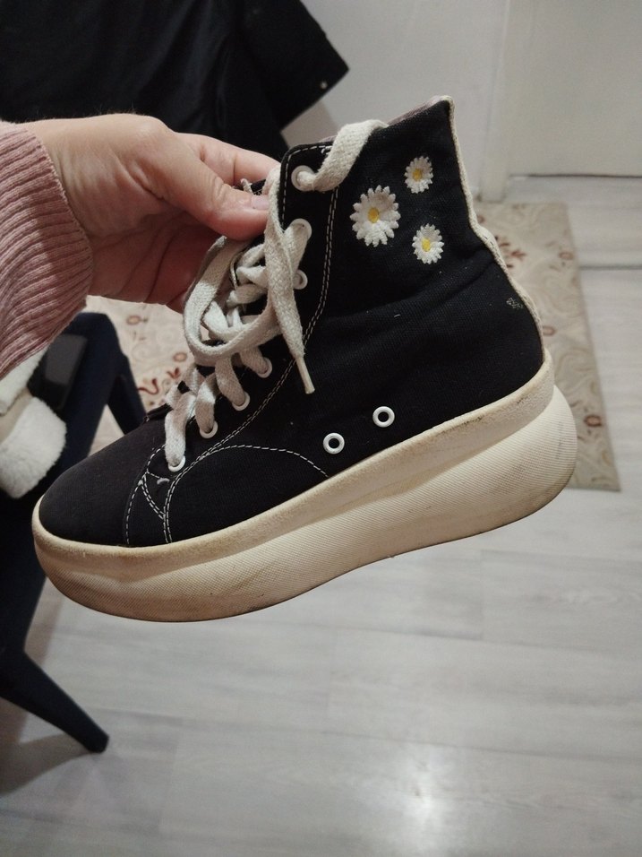 Gri Beyaz kadın Spor Ayakkabı 35 no - Görsel 3