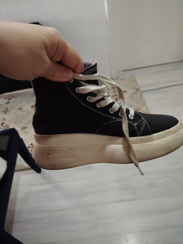 Gri Beyaz kadın Spor Ayakkabı 35 no - Görsel 2