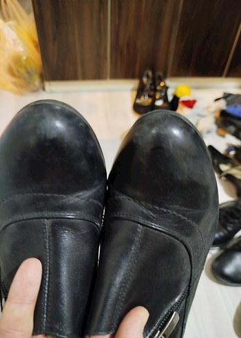 Siyah Rugan Tokalı Stiletto Kadın Bot - Görsel 3