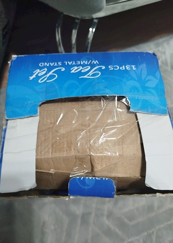 13 Parça Beyaz Çay Seti Metal Standlı - Görsel 2