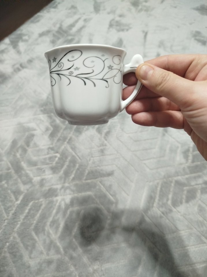 13 Parça Beyaz Çay Seti Metal Standlı - Görsel 5