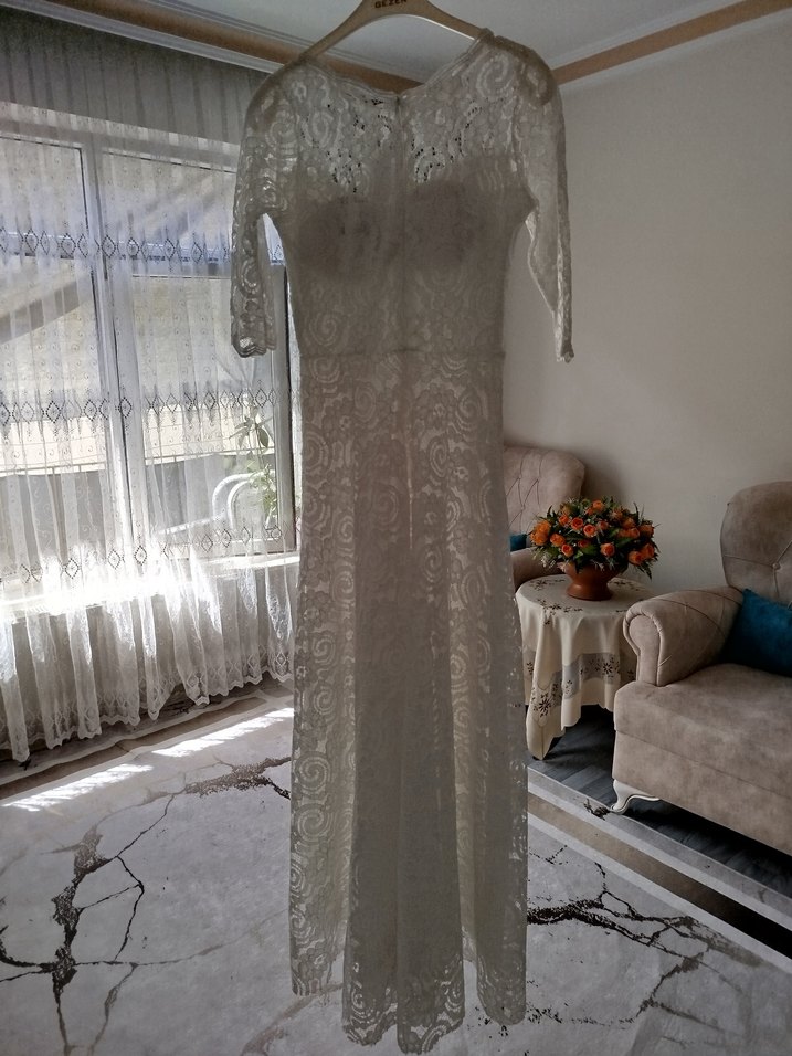 Dantel Güpürlü Nikah Elbisesi - Görsel 2
