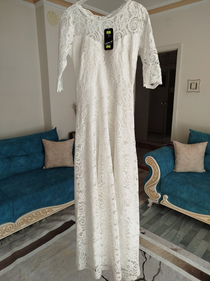 Dantel Güpürlü Nikah Elbisesi - Görsel 3