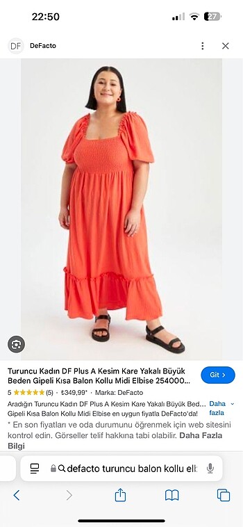 Defacto turuncu uzun elbise