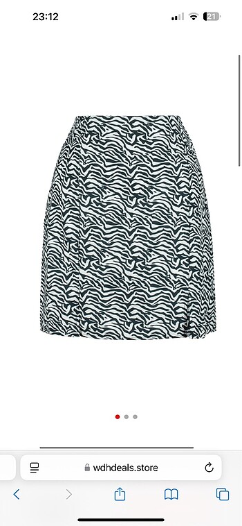 Zebra desenli etek