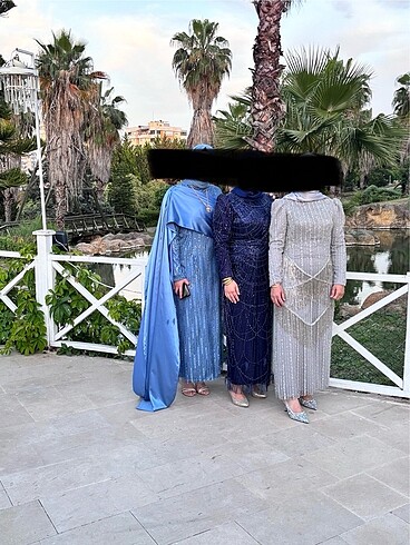 xl Beden mavi Renk Tesettür abiye