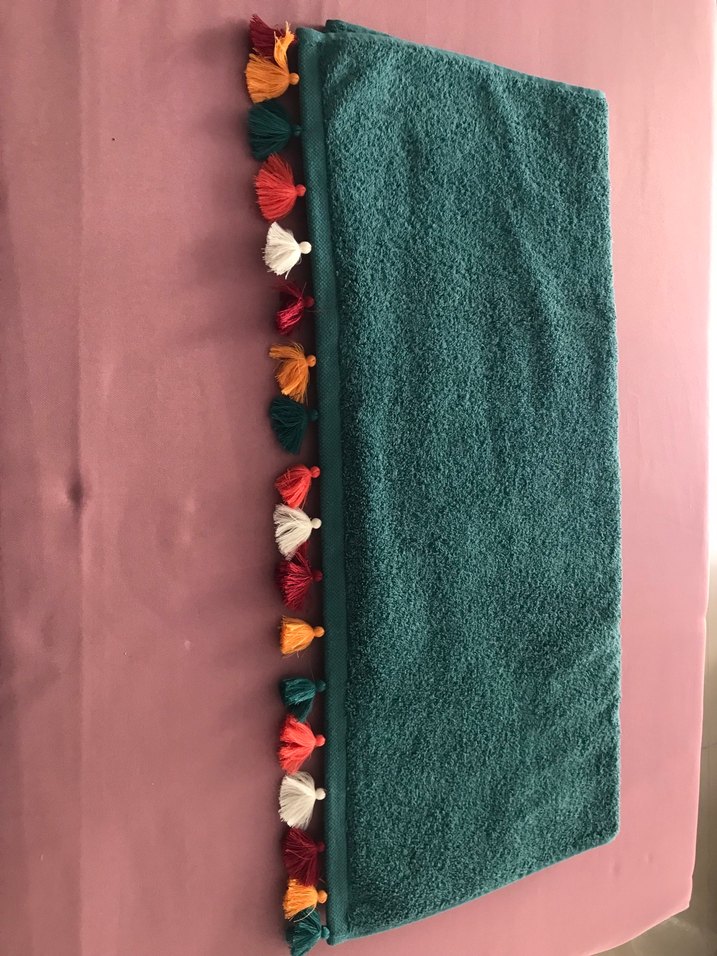 Nakışlı Bohem Turkuaz Havlu - Görsel 4