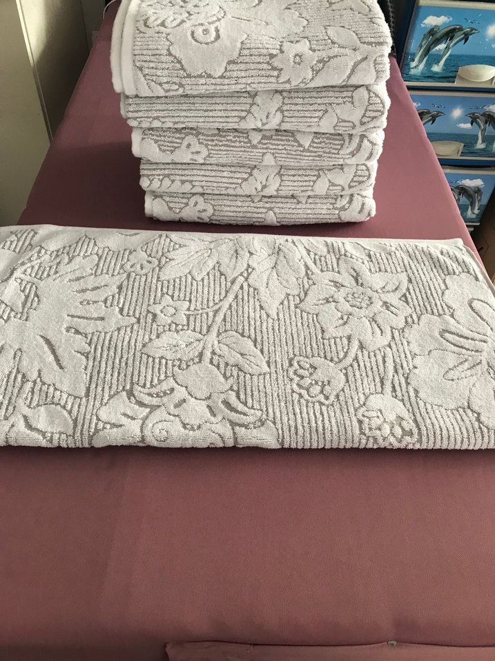 Beyaz  kahve Desenli Konvansiyonel Havlu - Görsel 3