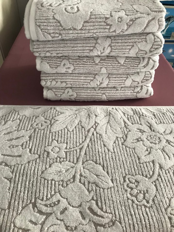 Beyaz  kahve Desenli Konvansiyonel Havlu - Görsel 5