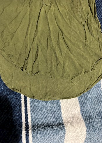 Kadın Haki Keten Uzun Kollu Gömlek - Görsel 2