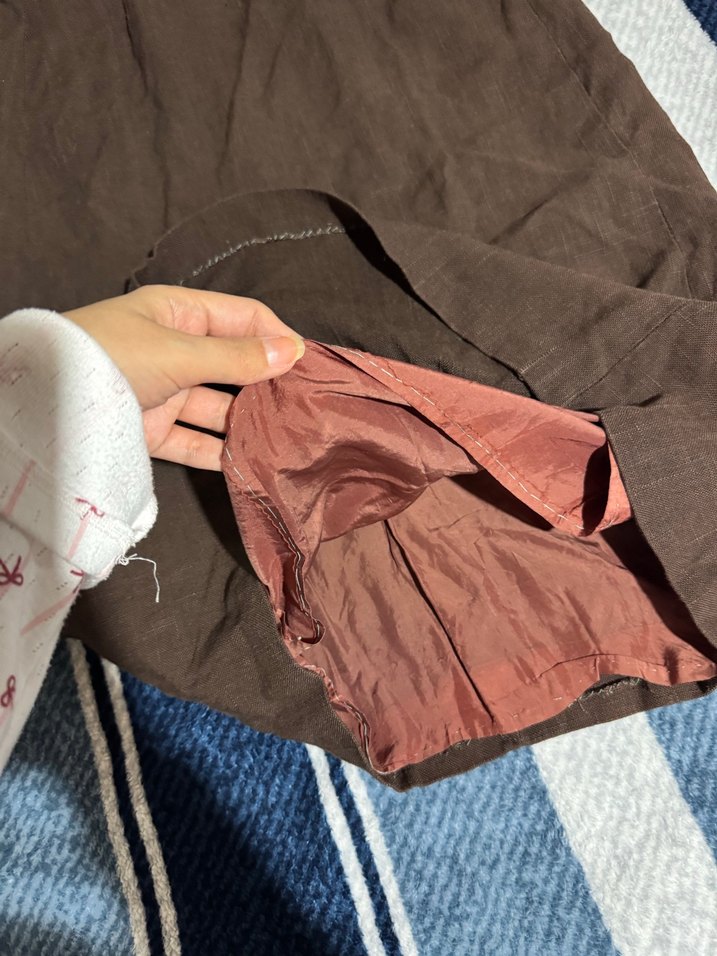 Kadın Kahverengi Uzun Keten Etek - Görsel 2