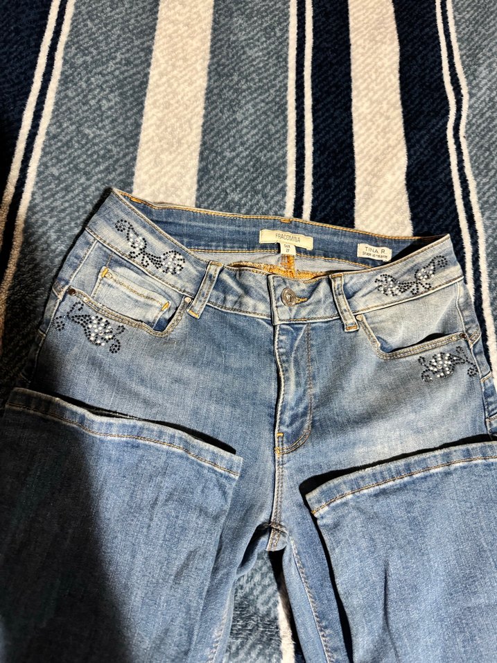 Gri Kemerli Normal Boy Kadın Kot Pantolon - Görsel 2