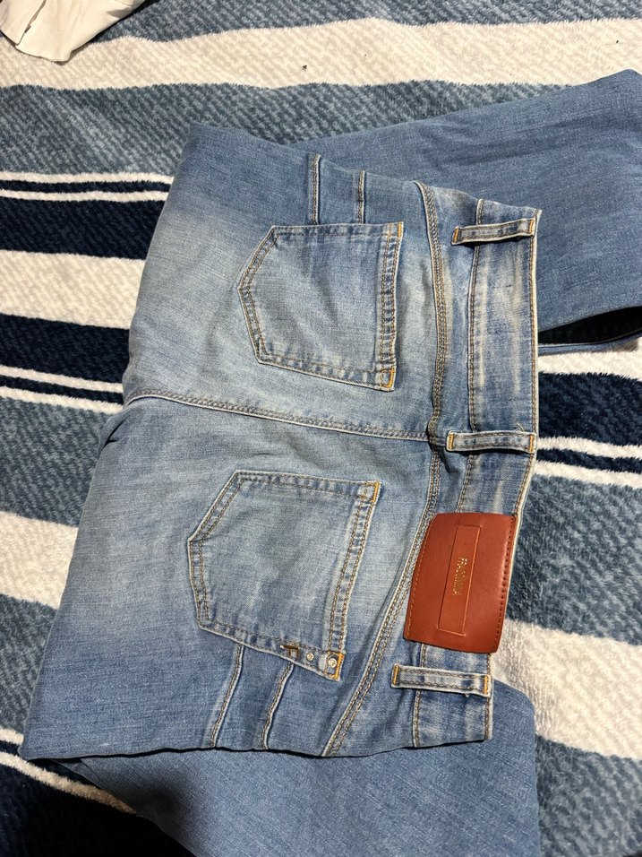 Gri Kemerli Normal Boy Kadın Kot Pantolon - Görsel 3