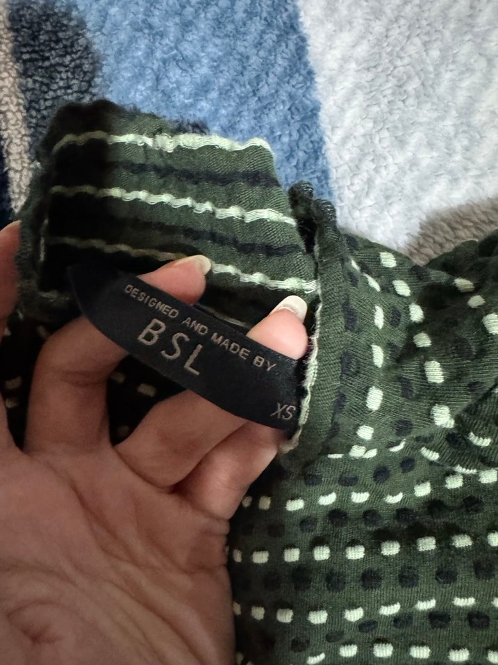 Yeşil Puantiyeli Boğazlı Triko Kazak - Görsel 2