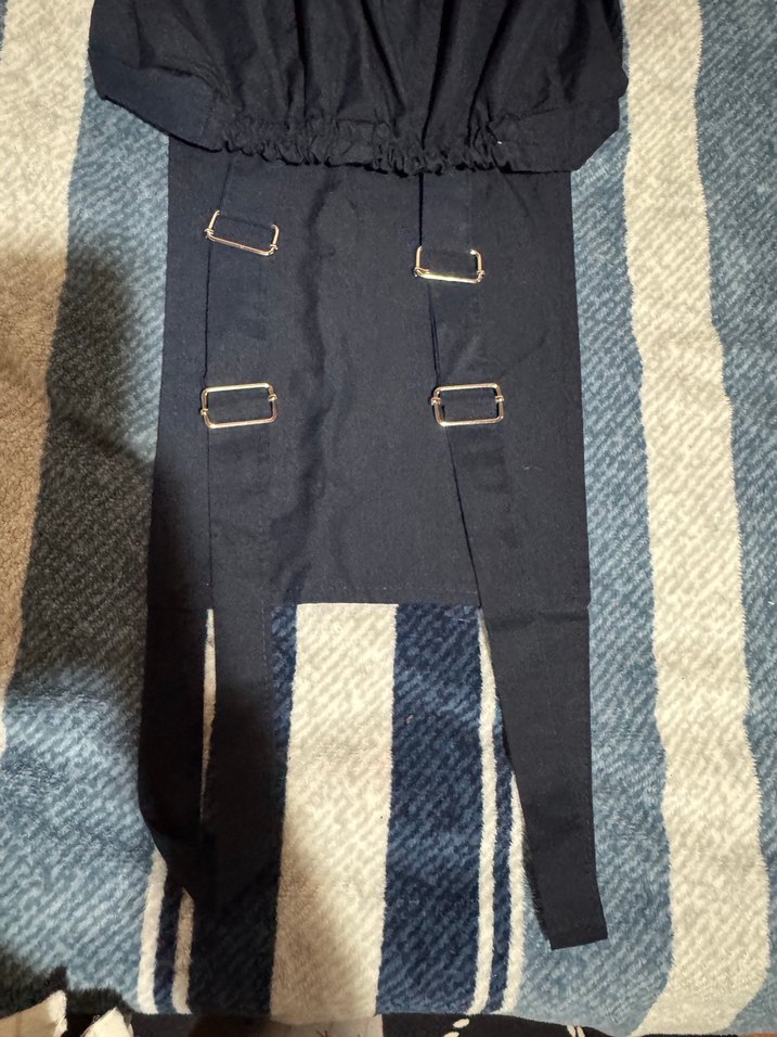 Kadın Siyah Midi Uzun Askılı Tulum - Görsel 3