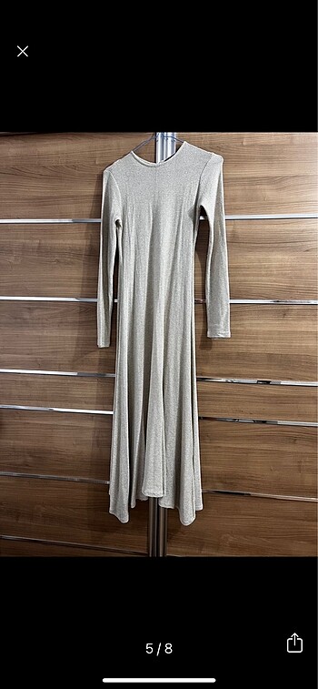 s Beden beyaz Renk SHINY MIDI DRESS içi astarlı