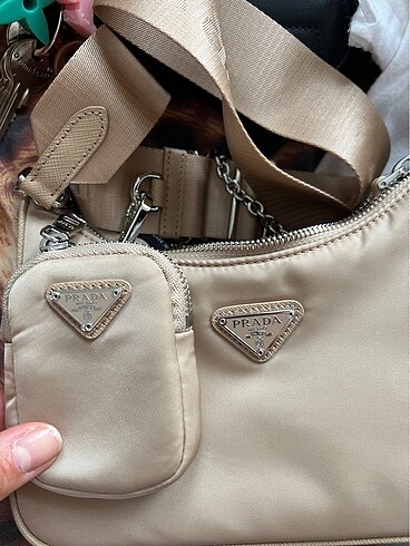 Beden camel Renk Prada Re-Edition 2005 Re-Nylon Bag