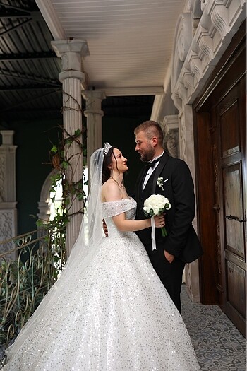 36 Beden Pullu simli gelinliğim