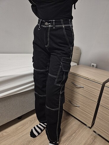 Bershka BERSHKA siyah kargo pantolon