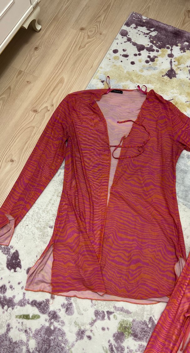 Kırmızı Bağcıklı Bohem Kadın Plaj giyim - Görsel 3