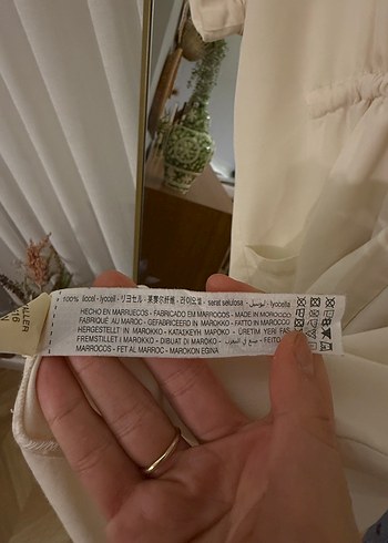 Zara Beyaz V Yaka Kısa Kollu Elbise - Görsel 6