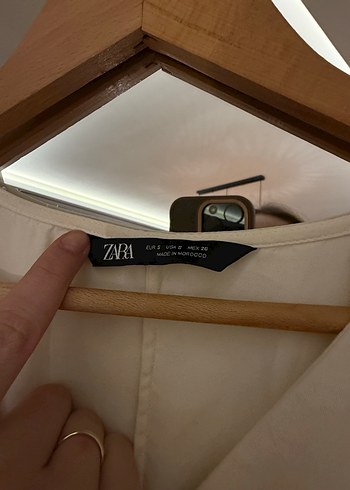 Zara Beyaz V Yaka Kısa Kollu Elbise - Görsel 5