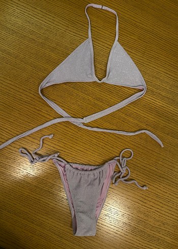 Bershka Lila simli görünümlü İnce Askılı Bikini - Görsel 3