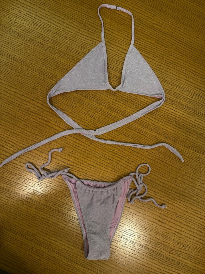 Bershka Lila simli görünümlü İnce Askılı Bikini - Görsel 3