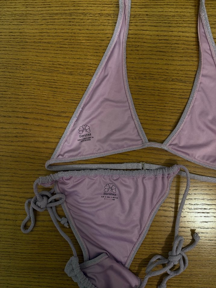 Bershka Lila simli görünümlü İnce Askılı Bikini - Görsel 4