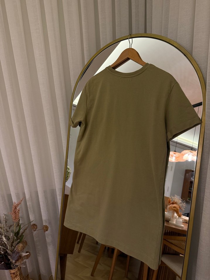 Pull bear Kısa Kollu Salaş Tişört Elbise - Görsel 4