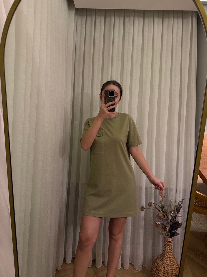 Pull bear Kısa Kollu Salaş Tişört Elbise - Görsel 2