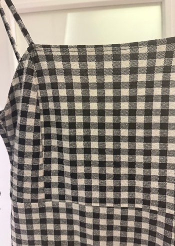 Zara Kadın  Kareli Uzun Askılı yırtmaçlı Elbise - Görsel 5