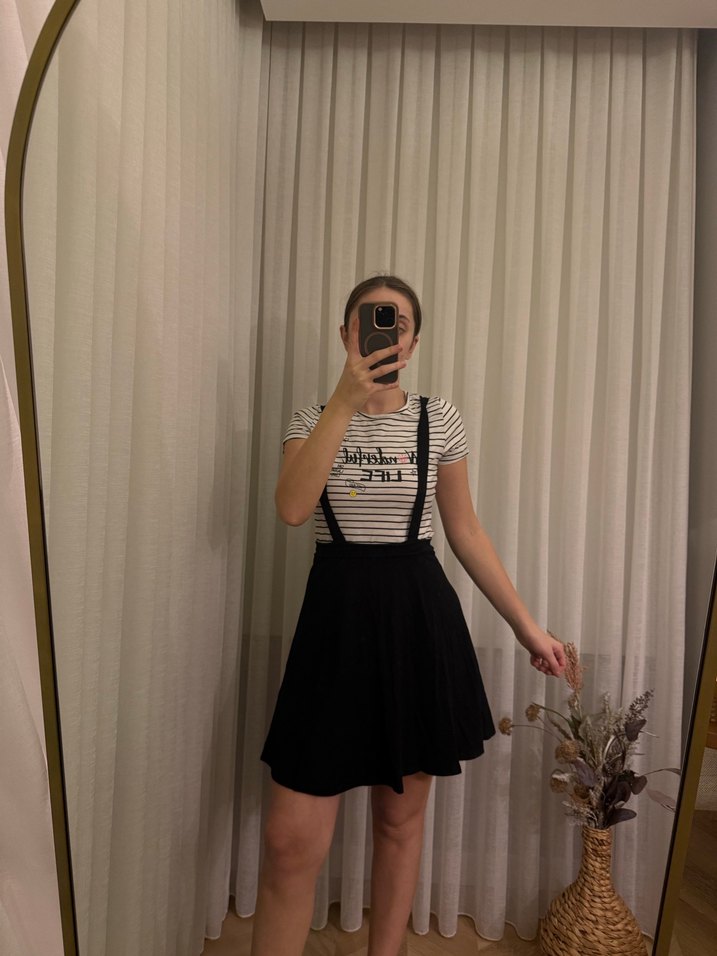 Lcw Siyah Askılı Kemerli Elbise - Görsel 3