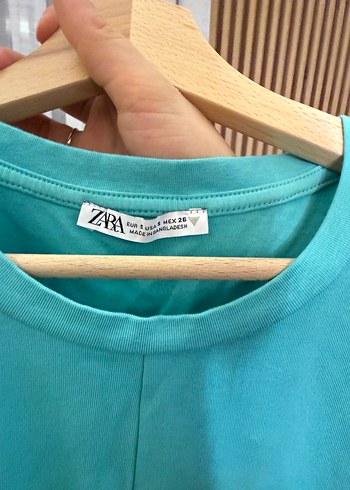 Turkuaz Kolsuz Mini crop Bluz - Görsel 4