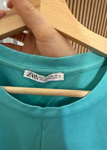 Turkuaz Kolsuz Mini crop Bluz - Görsel 3