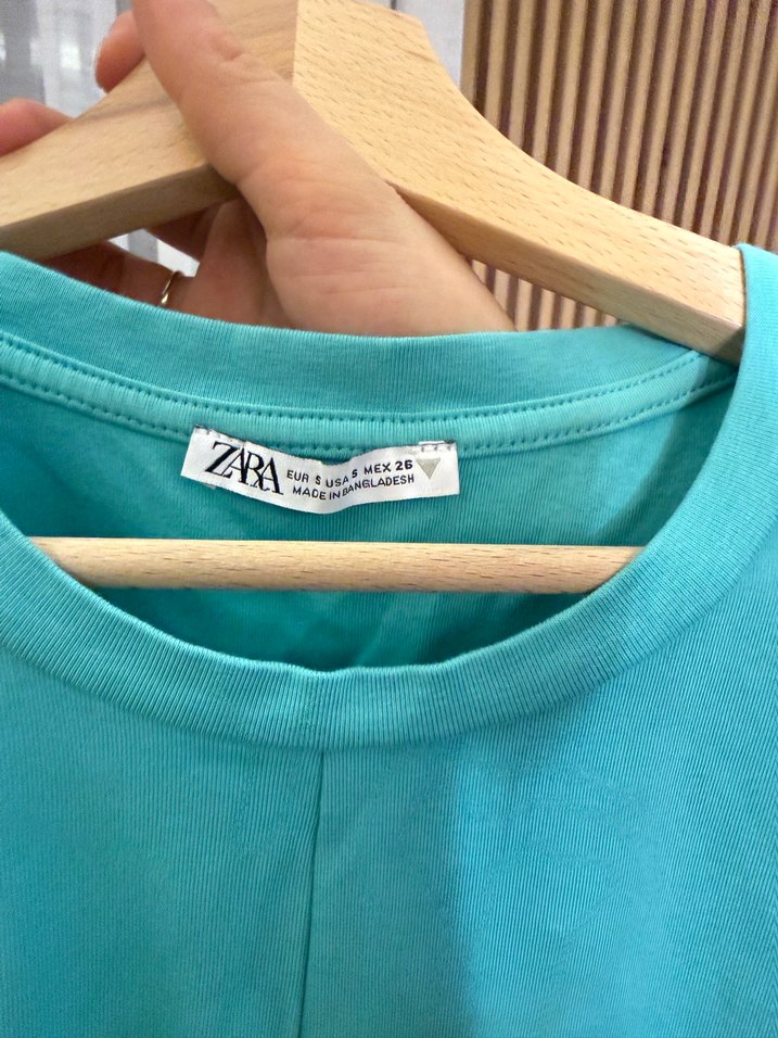 Turkuaz Kolsuz Mini crop Bluz - Görsel 4