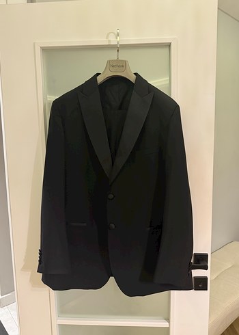 Siyah Yün Karışımlı Smokin Takım Elbise 56 - Görsel 4