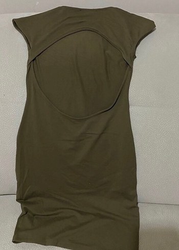 Kadın Haki Kısa Kollu Elbise - Görsel 3