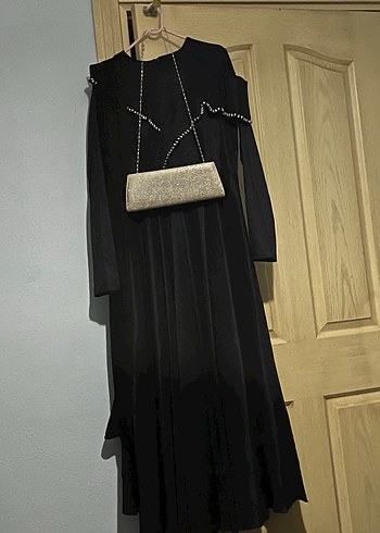 Siyah Uzun Kollu Gotik Abiye - Görsel 2