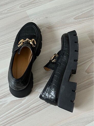 38 Beden siyah Renk Marjin loafer 38