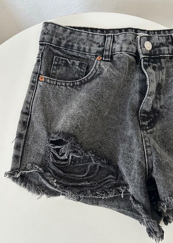 m Beden Gri Oversize Grunge Punk Jean Şort