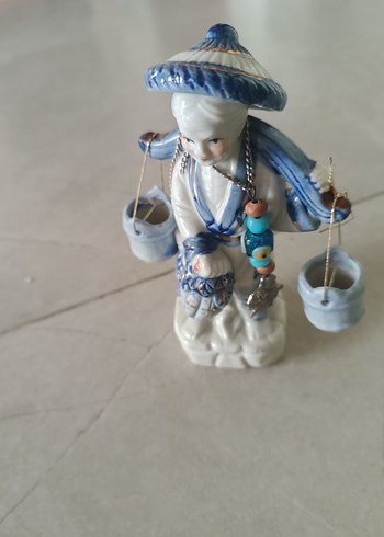 Mavi Detaylı Seramik Figürin - Görsel 2